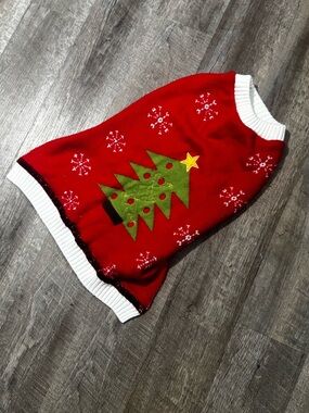 Red Christmas Tree Holiday Pet Sweater